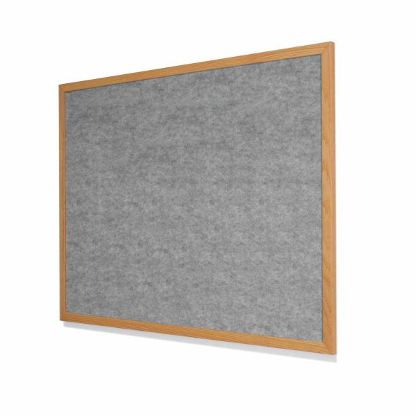 Storm Velour VELCRO® Compatible Cork Board with Narrow Red Oak Frame